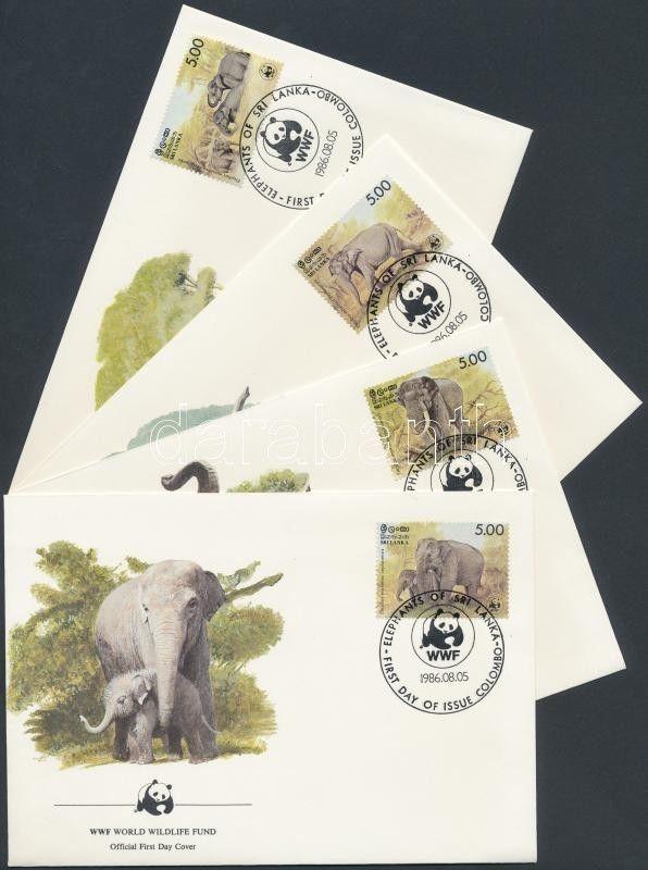Sri Lanka stamp WWF Elephant 4 FDC Cover 1986 Mi 753-756 WS163047