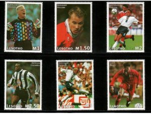 Lesotho 1997 - World Cup soccer Football - Set of 6 Stamps - Scott #1071-6 - MNH