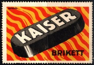 Vintage Germany Poster Stamp Julius Gipkens, Kaiser Charcoal Briquettes