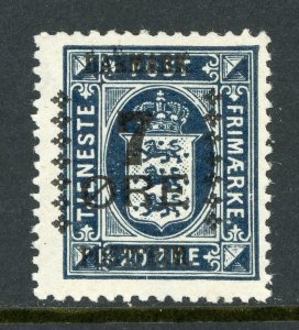 Denmark 1926 Overprint  7/20 Ore Indigo Scott #191 MNH B437