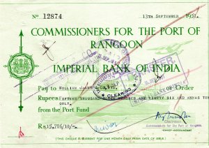 cheque 1951 / india