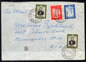 Norway to Minneapolis,MN 1954 Airmail Cover