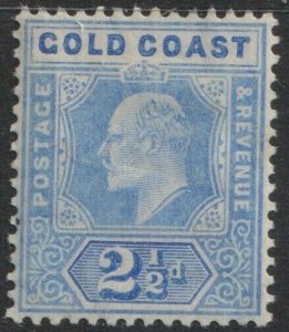 Gold Coast Sc# 59 KEVII 1907 - 1913 MLMH 2½ pence issue CV $22.50