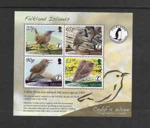 BIRDS - FALKLAND ISLANDS #998  COBB'S WREN  MNH