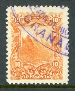Nicaragua 1893 Seebeck 5 Peso  Liberty Cap Scott #59 VFU Z370 ⭐