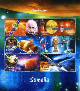 Somalia 1999 SPACE EINSTEIN HALLEY'S COMET Sheet Perforated Mint (NH)