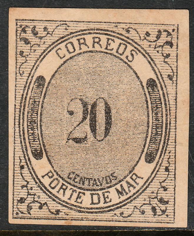 MEXICO JX12 20c PORTE DE MAR, UNUSED, NO GUM. (228)