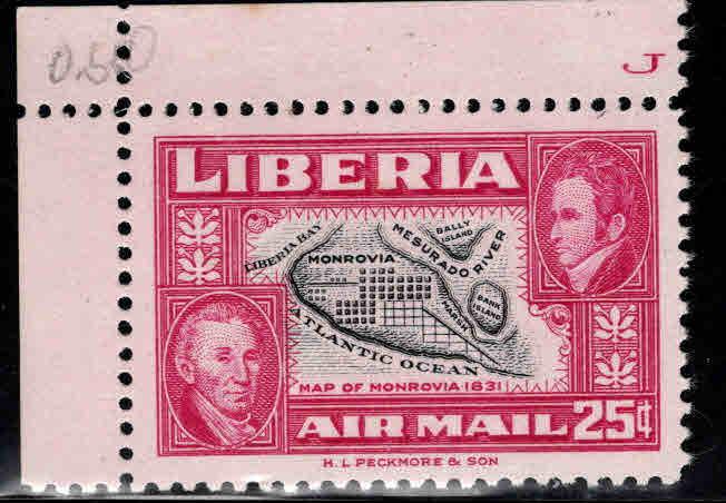 LIBERIA Scott C68 MNH** airmail map stamp 1952