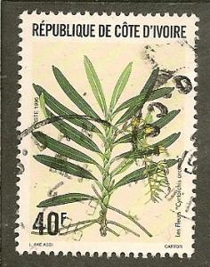 Ivory Coast       Scott 987     Orchid, Flora      Used  