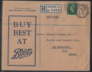 Great Britain - May 13, 1940 Registered Cover to Canada