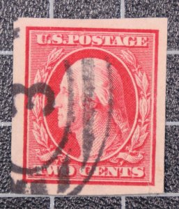 Scott 384 2 Cents Washington Used Nice Stamp SCV $2.75