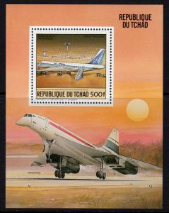 Chad 1984 Mi#Bl.228A CONCORDE/DOUGLAS DC8 Souvenir Sheet Perforated MNH