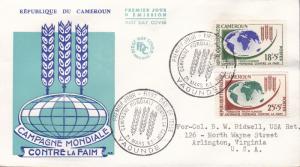 United Nations Food & Agricultural Organization 1963. Cameroun World  Hunger FDC