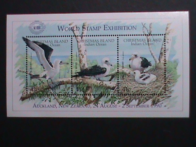 CHRISTMAS ISLAND-1990 SC# 274-WORLD STAMP EXHIBITION-LOVELY BIRDS-MNH- S/S VF