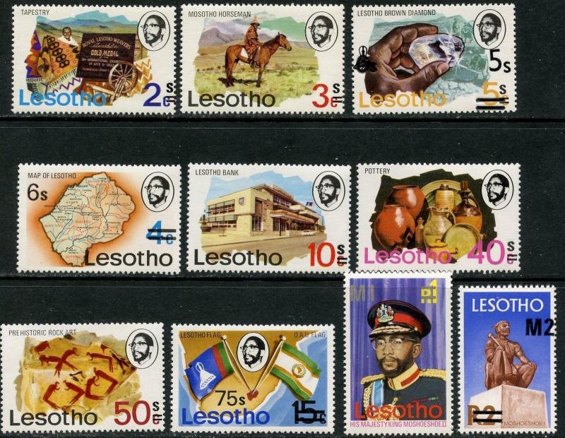 LESOTHO Sc#302-12 1980 Currency Overprints VF Mint OG NH Cpl