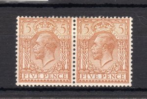 5d ROYAL CYPHER MOUNTED MINT PAIR + 'MISSING CROWN vR' WATERMARK VARIETY Cat £45