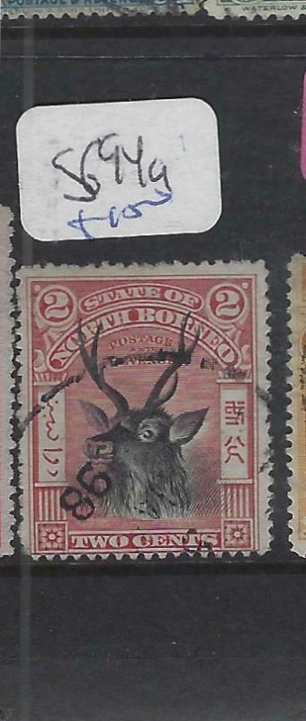 NORTH BORNEO  (P2601B)  DEER  2C  SG 94   VFU