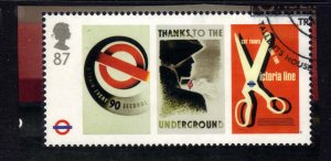 GB 2013 QE2 87p London Underground Posters Train Ex Fdc M/S SG 3429 ( K333 )