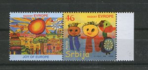SERBIA-MNH-STAMP+LABEL (HORIZONTAL)-JOY OF EUROPE-2009.