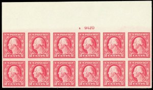 482, Mint Superb NH Wide Top Plate Block of Twelve - GEM - Stuart Katz