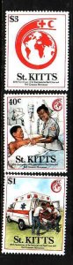 St Kitts-Sc#245-7- id9- unused NH set-Red Cross-1989-