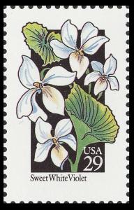 US 2659 Wildflowers Sweet White Violet 29c single MNH 1992