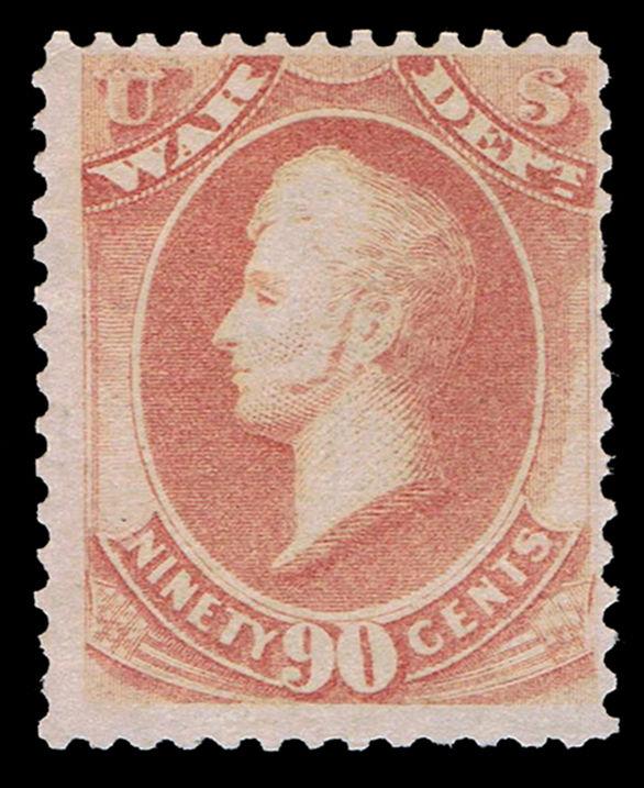 GENUINE SCOTT #O93 MINT OG NH 1873 90¢ WAR DEPT OFFICIAL SCV $500  DEALER ESTATE