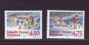 Greenland Sc 327-328 1997 Christmas stamp set mint NH
