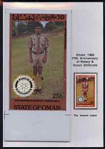 Oman 1980 75th Anniversary of Rotary - original artwork f...
