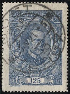 CZECHOSLOVAKIA  1920 Sc 61a Used VF Pres. Masaryk, ultramarine, SOTN MOST cancel