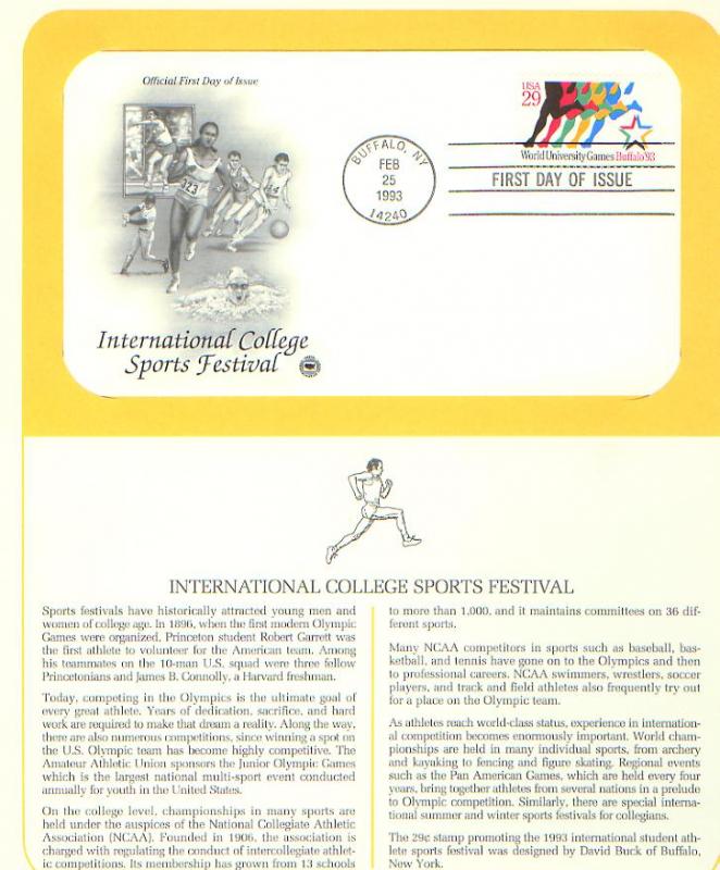 College Sports Festival, FDC (USHFDC2748)