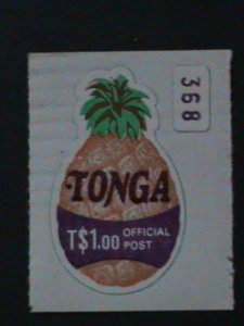 TONGA-RARE LOVELY BEAUTIFUL PINEAPPLE SHAPE CUT STAMP-MINT VF-KEY STAMP