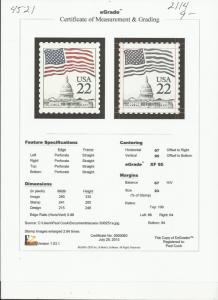 # 2114 MINT NEVER HINGED FLAG OVER CAPITOL DOME XF+