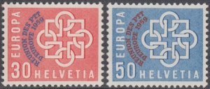 SWITZERLAND Sc # 376-7 CPL MNH EUROPA w/OVERPRINT REUNION DES PTT etc