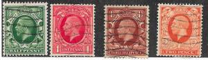 GB #210-213  1/2p to 2p George V   (U) CV $1.90