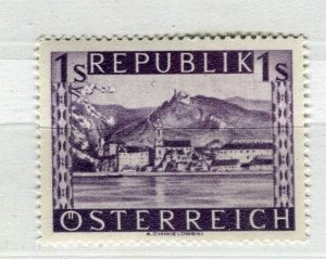 AUSTRIA; 1947 early Landscapes issue fine Mint hinged 1s. value