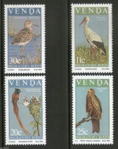 Venda 1984 Migratory Birds Flycatcher Kite Wildlife Fauna Sc 108-11 MNH # 2620