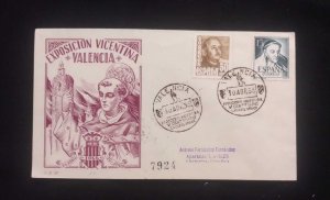 C) 1955. SPAIN. FIRST INTERNAL MAIL. DOUBLE STAMPS OF GENERAL FRANCO