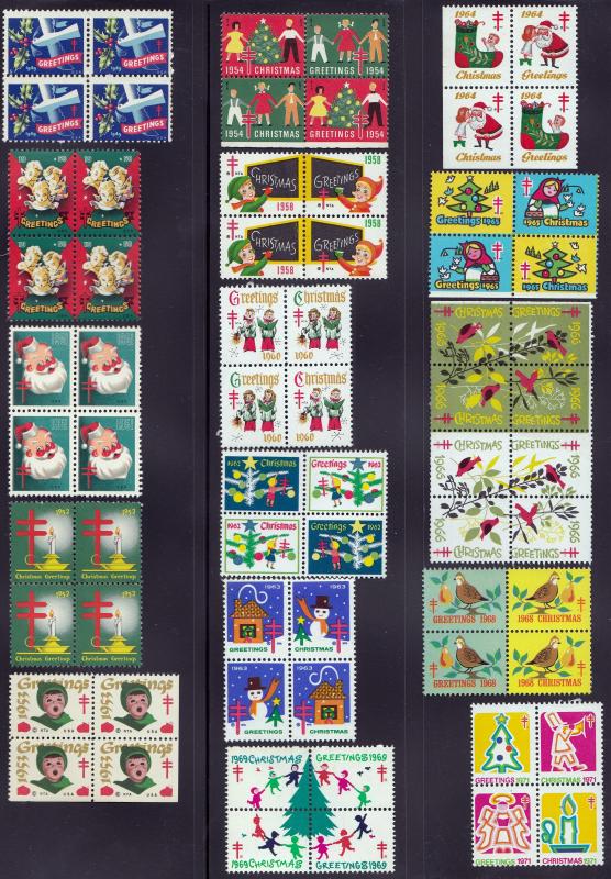 Christmas Seal Blocks,  MNH.