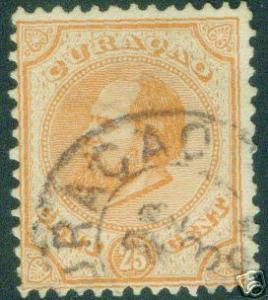 Curacao Scott 5, 19th c King William on 25c, CV $10