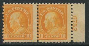 USA 1913 10 cent unmounted mint NH  pair with plate #