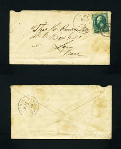 # 207 on cover from Lowell, MA to Lynn, MA - 5-23-1880's