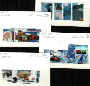 Australian Antarctic Territory Scott L99a-L114 Mint NH sets [TH504]