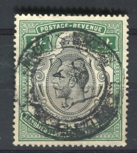 TANGANYIKA; 1927 early GV portrait issue fine used Shade of 1s. value