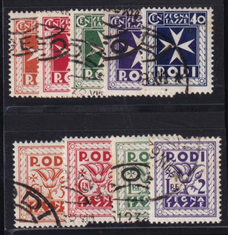 Italy Offices Rhodes 1934 SC J1-J9 USED 