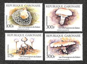 Gabon 1990, Mushrooms 4v, MNH