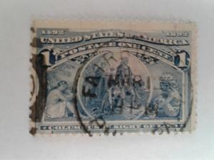 SCOTT # 230 USED ONE CENT COLUMBIAN EXPO 1898 !!