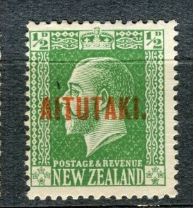 COOK ISLANDS AITUTAKI; Early 1900s GV Optd. issue Mint hinged 1/2d. value