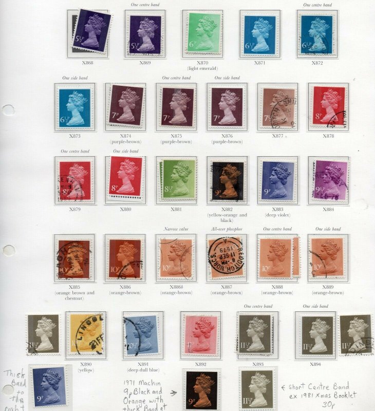 1971-1996 Collection of in excess of 350 Machin Definitives Unmounted Mint/Used