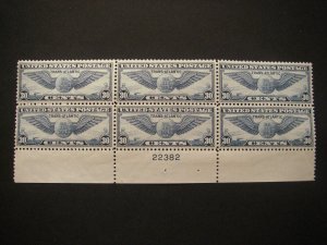 Scott C24, 30c Winged Globe, PB6 #22382 BM, MLH Early Airmail Beauty, CV $110